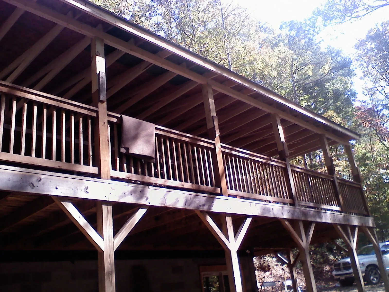 Timber framing under a new elevated porch and deck — Roof Leak Repair in Pacific Junction by Roofing Brothers